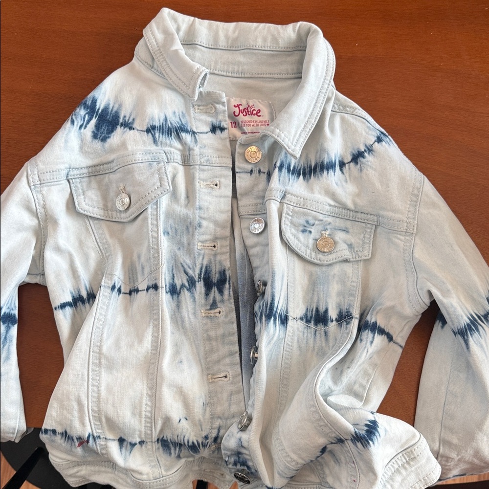 Girls Justice, Tie-Dye Button Up Jean Jacket